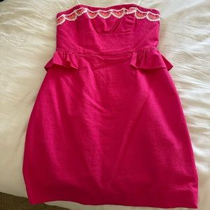 Lilly Pulitzer, pink straplesss dress, size 10